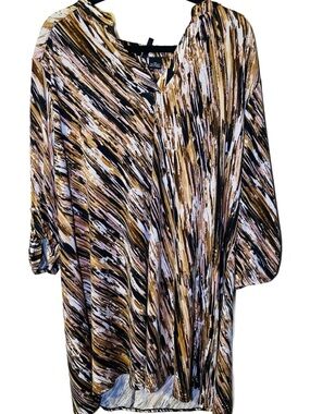 New Directions Leopard Plus Size Shift Dress, 3x